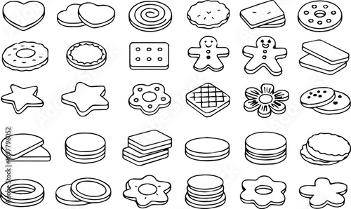 cookies assorted cookie icons heart star flower gingerbread