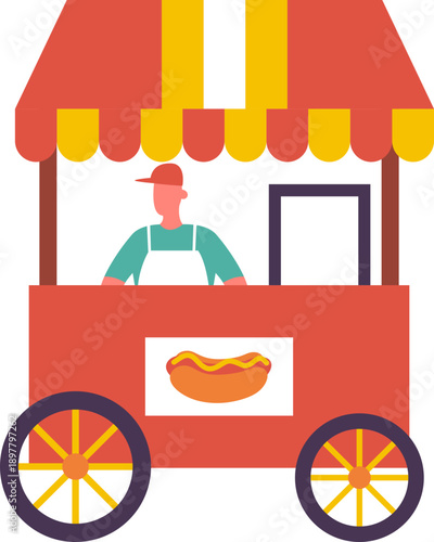 Food Vendor Illustration Element
