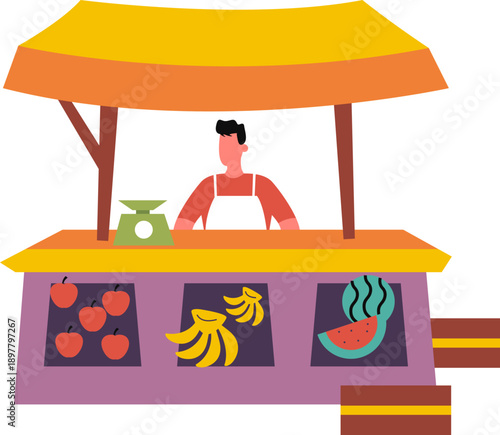 Food Vendor Illustration Element