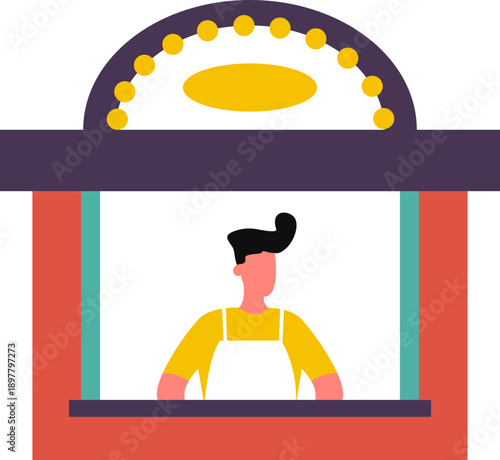 Food Vendor Illustration Element