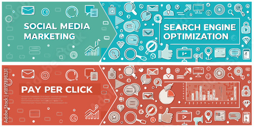 Digital marketing concepts social media seo and pay per click