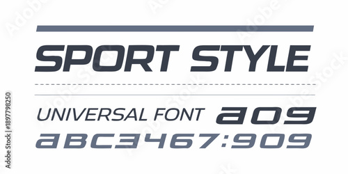 Sport style typography with universal font and code elements