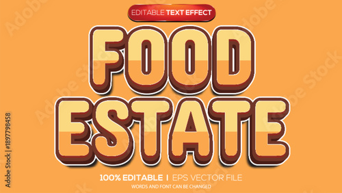 3d text effect food estate theme