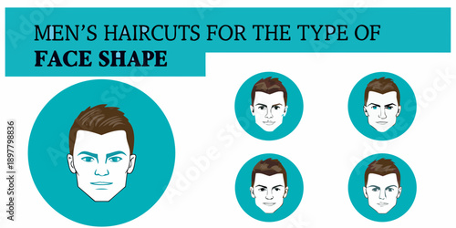 Men s haircut guide illustrating styles for different face shapes