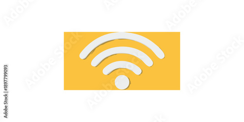 A simple yellow square with a white wifi signal icon centered inside