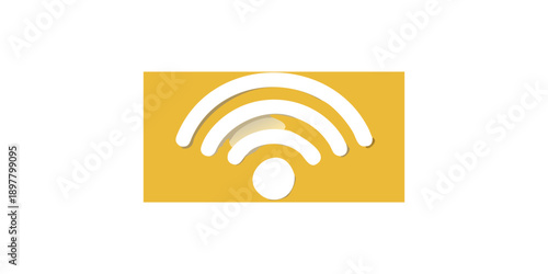 Simple illustration of a golden wifi signal icon on black background