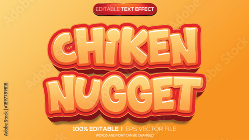 3d text effect chicken nugget  theme