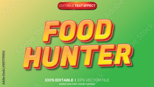 3d text effect food hunter theme