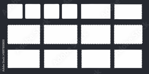 Film strip negatives a series of rectangular frames on black background