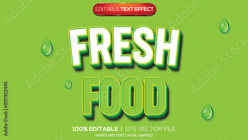 3d text effect fresh food theme