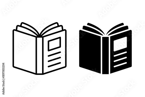 Book Reading Icon Outline And Glyph Style Study Literacy Concept