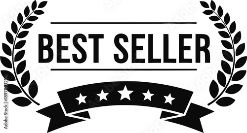 Best seller badge or best seller ribbon. promotional item for your store product. can be used in your banner template