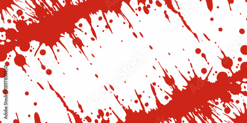 Abstract red and white brushstroke pattern with irregular shapes