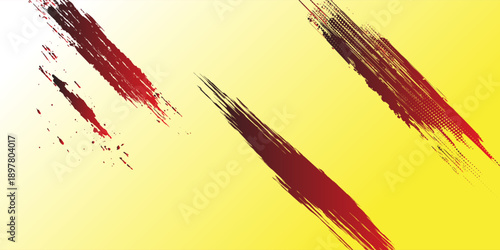 Yellow and black backdrop with dot halftone pattern element. Abstract brush grunge background. retro comic concept for your graphic design, banner or poster See Less