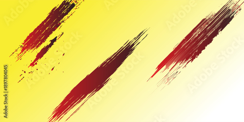 Yellow and black backdrop with dot halftone pattern element. Abstract brush grunge background. retro comic concept for your graphic design, banner or poster See Less