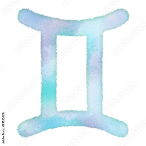 Tapety artystyczne 十二星座 ふたご座 双子座 Gemini 星座 占い 水彩画タッチ デザインアイコン 優しい エコロジー シンボル スタンプ
