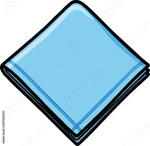 A neatly folded light blue handkerchief, ready for use or display.
