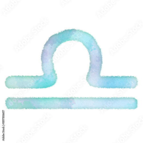 Obraz na płótnie 十二星座 てんびん座 天秤座 Libra 星座 占い 水彩画タッチ デザインアイコン 優しい エコロジー シンボル スタンプ