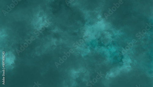 Deep Teal Abstract Foggy Cloud Background
