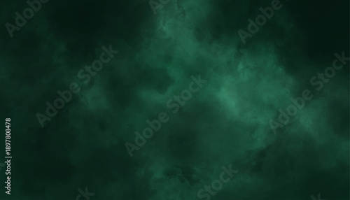 Dark Emerald Green Ethereal Smoke Background