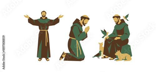 3 vectors of Saint Francis of Assisi, minimalist.eps