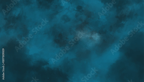 Abstract Dark Teal Smoke and Deep Ocean Texture Background
