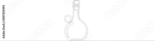 Minimalist Outline of a Glass Bottle or Decanter - Elegant Line Art Icon for Beverages and Spirits
