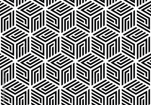 Abstract geometric pattern. A seamless vector background. White and black ornament. Graphic modern pattern. Simple lattice graphic design.