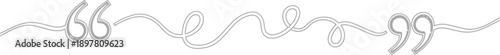 Elegant quotation marks with a whimsical flourish, symbolizing dialogue and expression