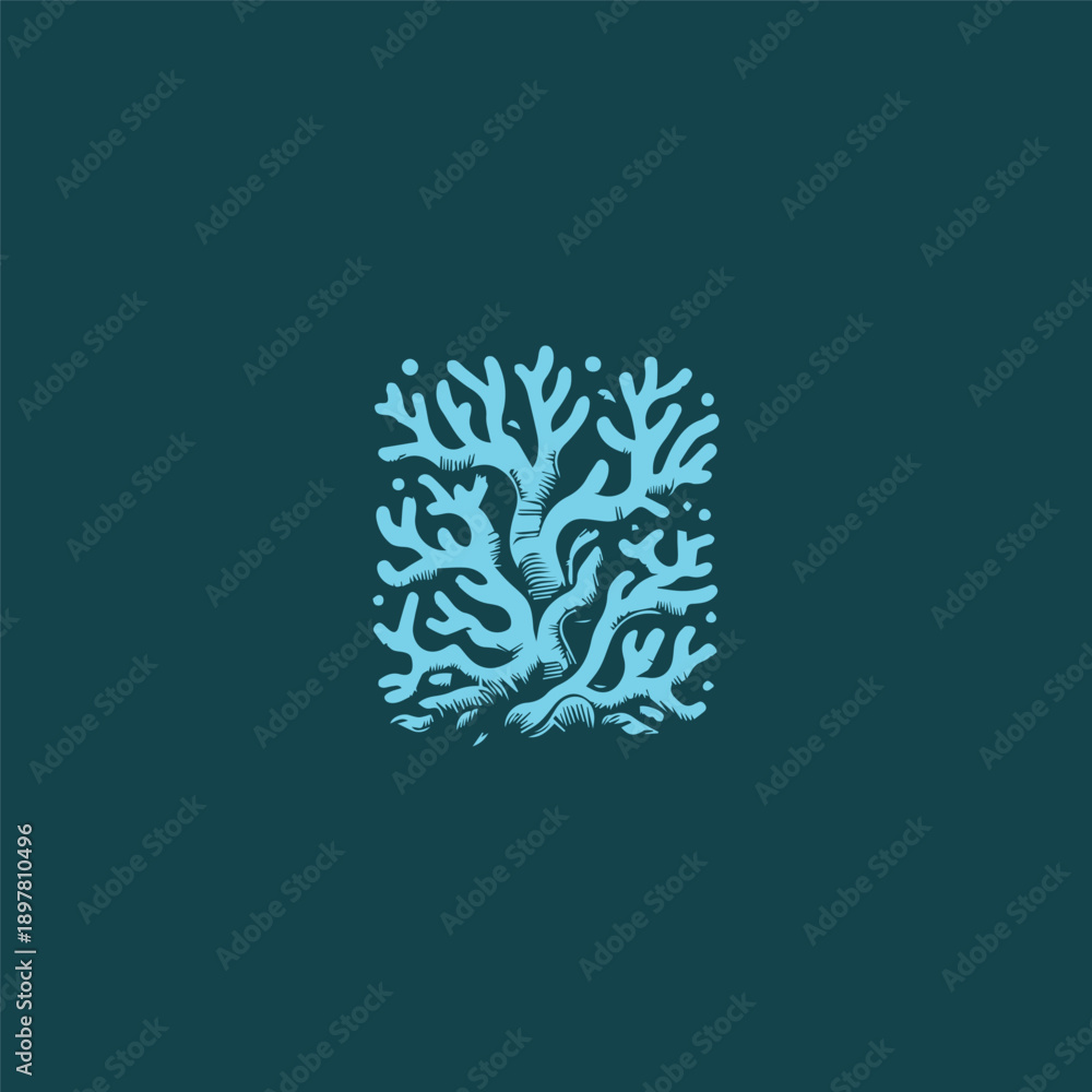 Obraz premium Coral logo design concept