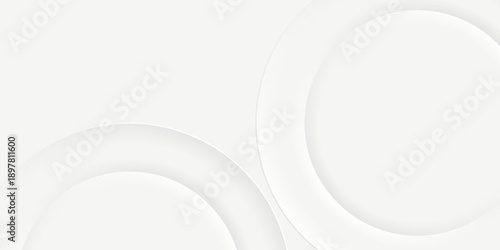 Minimal futuristic white circular abstract background with smooth 3D layered rings, ideal for modern presentations, clean branding, posters, packaging, and creative design projects. design