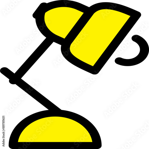  lamp icon set. Line and glyph table lamp. Desk lamp collection.