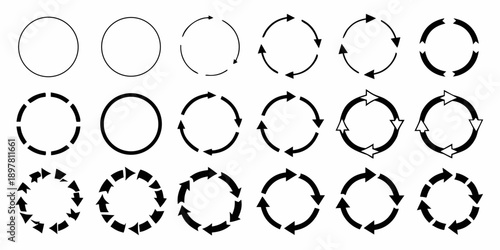 A grid of circular arrows displaying rotational movement and sequence