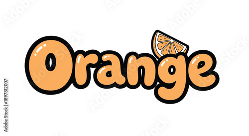 Vector orange logo with slice, orange label or branding icon, for mockup or advertisement