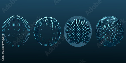 Abstract digital art depicting four evolving elliptical forms