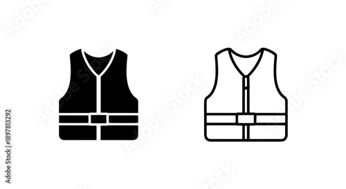 Safety vest icons, representing protection, workwear, or emergency situations
