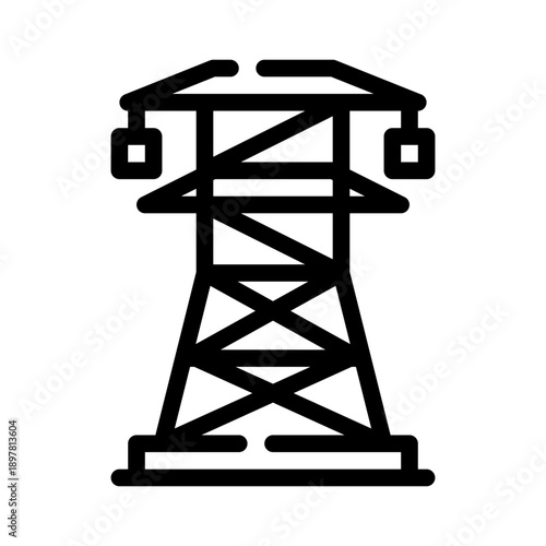 energy tower line icon