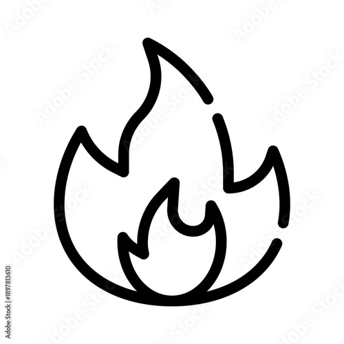 gas flame line icon