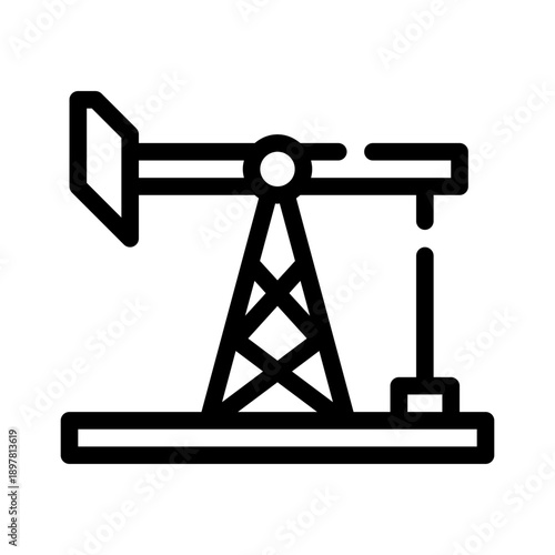 oil rig line icon
