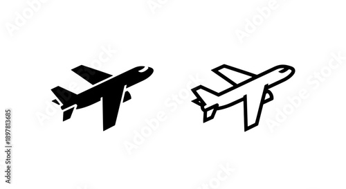 Airplane in Flight Icon: Symbol for Travel, Aviation, and Transport