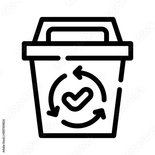 trash bin line icon