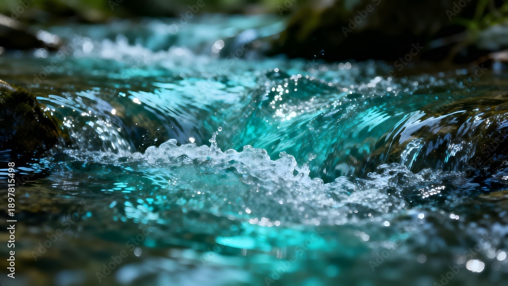 Fototapeta premium Turquoise Stream Flow