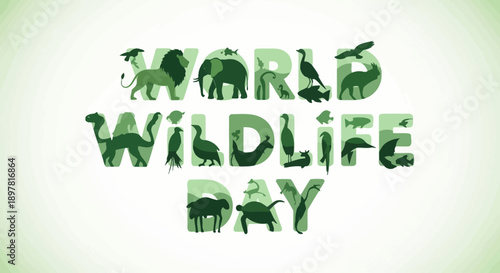 World Wildlife Day typography highlights animal silhouettes to promote nature conservation globally