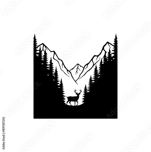 Mountaineering in Alpine Forest