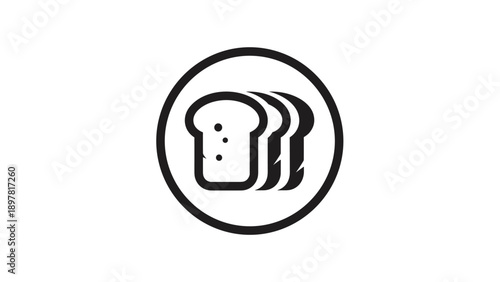 Stacked Bread Slices Outline Icon in Circle