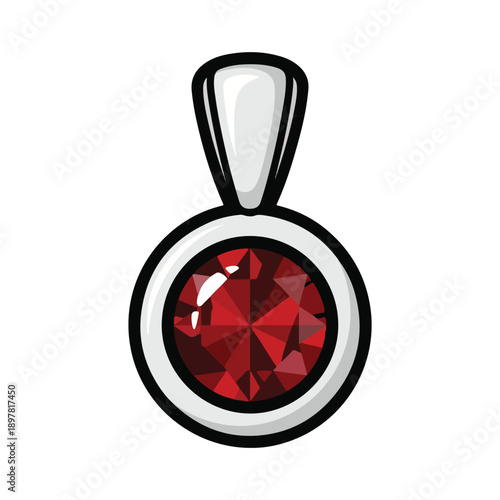 A large red gemstone pendant