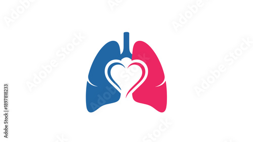 Lungs and Heart Care Logo Concept - Human Organ Health Symbol