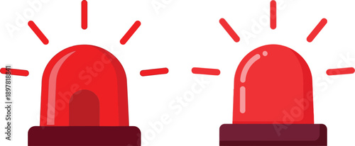 Two bright red emergency lights flashing with a sense of urgency and alertness