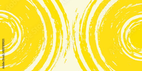 Abstract yellow swirls and lines on a pale background