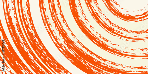 Abstract orange swirls and lines forming a circular pattern